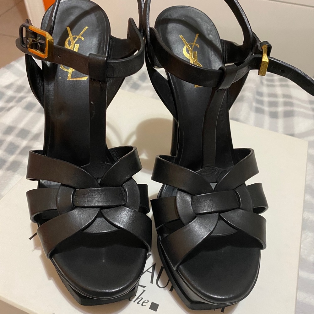 Saint Laurent black tribute heels - Picture 6 of 10
